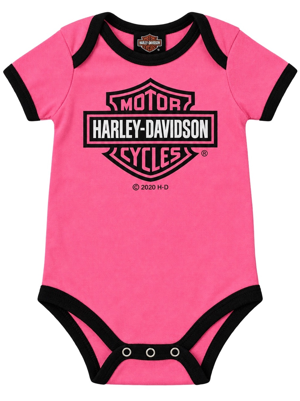 Harley-Davidson Pink and Black Logo Infant Bodysuit
